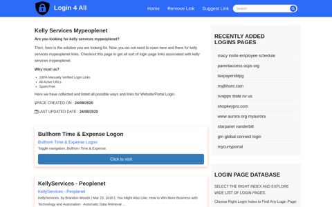 kelly services mypeoplenet - Official Login Page [100% Verified]