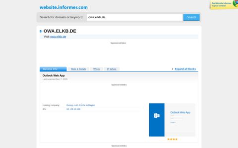 owa.elkb.de at WI. Outlook Web App - Website Informer