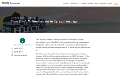 "Ilim Elim": Online courses in Kyrgyz language | AMICAL ...