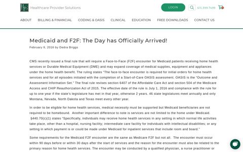 Medicaid and F2F: The Day has Officially Arrived! – Home ...