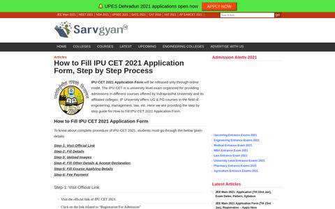 How to Fill IPU CET 2021 Application Form, Step by Step ...