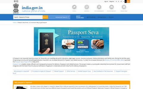 Passport Seva Portal - A Convenient Way to get Passport ...