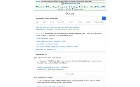 whole foods kronos server login - Google Search - sam on rye