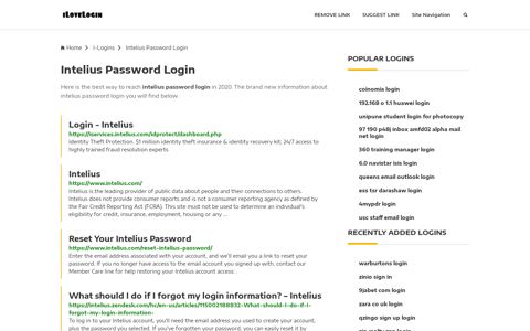 Intelius Password Login ❤️ One Click Access