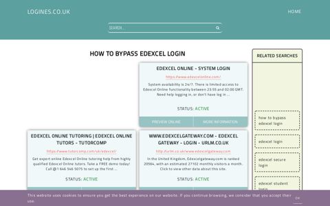 how to bypass edexcel login - General Information about Login