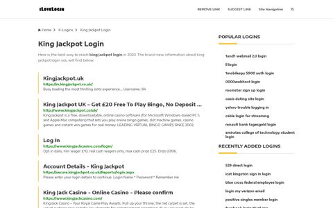 King Jackpot Login ❤️ One Click Access - iLoveLogin
