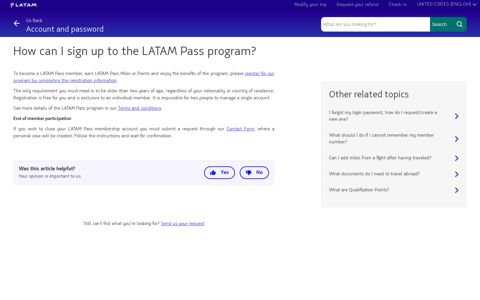 How can I sign up to the LATAM Pass program? – Help Center