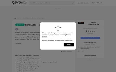 [Resolved] Film Lush Review: Cancel your membership ...