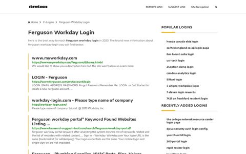 Ferguson Workday Login ❤️ One Click Access - iLoveLogin