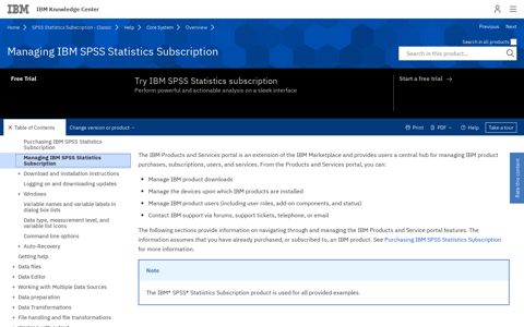 Managing IBM SPSS Statistics Subscription - IBM Knowledge ...