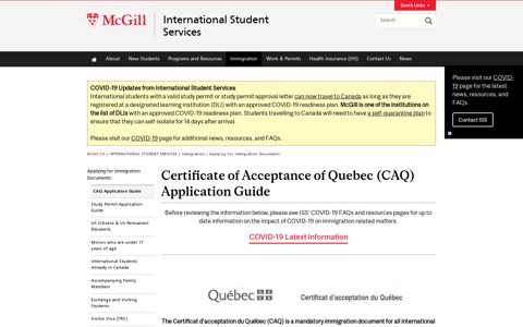 Certificate of Acceptance of Quebec (CAQ) Application Guide ...