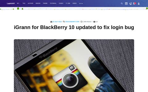 iGrann for BlackBerry 10 updated to fix login bug | LaptrinhX