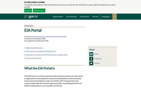 EIA Portal | Department of Housing, Local Government and ...