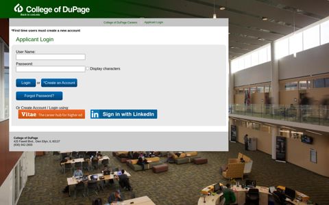 Applicant Login - College of DuPage Careers