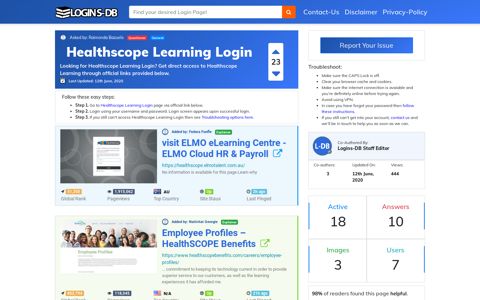 Healthscope Learning Login - Logins-DB