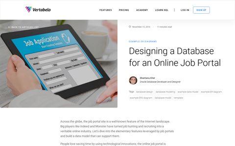 Designing a Database for an Online Job Portal | Vertabelo ...