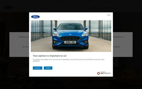 Connected Car Privacy Policy | Ford UK