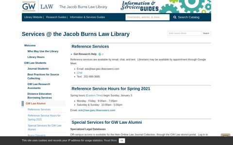 GW Law Alumni - Services @ the Jacob Burns Law Library ...