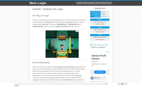 Hotmail - Outlook.com Login | Mein Login