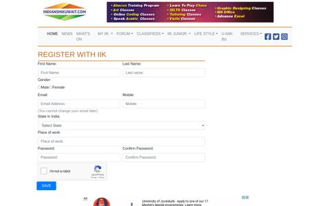 Register Your Profile - Indians in Kuwait