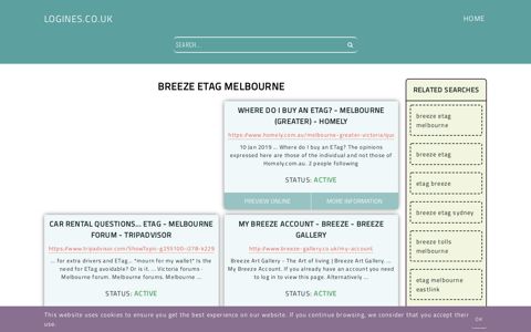 breeze etag melbourne - General Information about Login