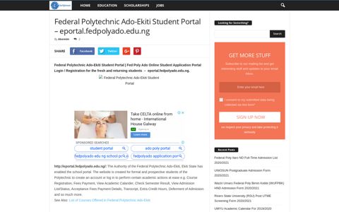 Federal Polytechnic Ado-Ekiti Student Portal - eportal ...