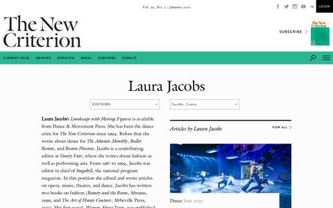 Laura Jacobs | The New Criterion