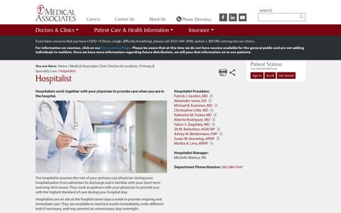 Hospitalist | Medical Associates