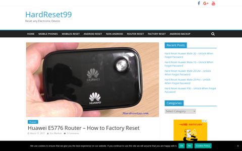 Huawei E5776 Router - How to Factory Reset - HardReset99