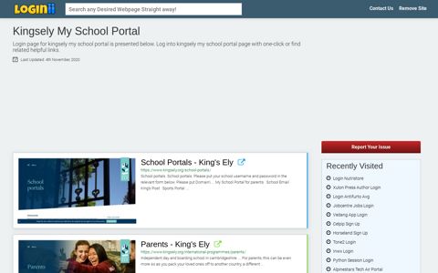 Kingsely My School Portal - Loginii.com