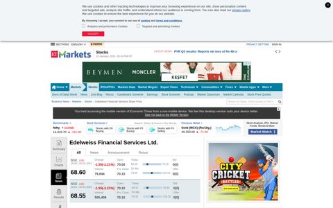 Edelweiss Financial Services News - The Economic Times
