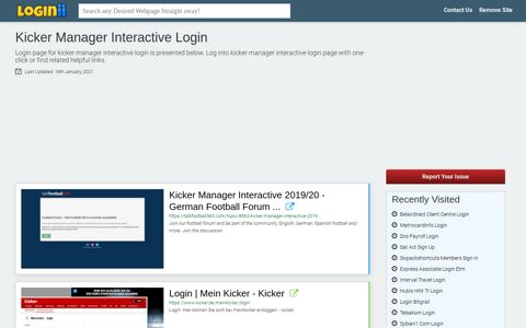 Kicker Manager Interactive Login - Loginii.com