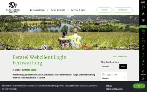 Feratel Webclient Login - Fernwartung | Saalfelden Leogang