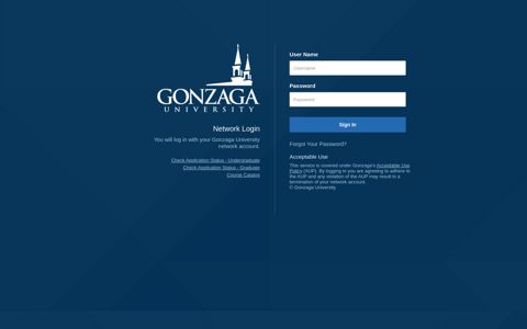 Gonzaga Network Login - Zagweb - Gonzaga University