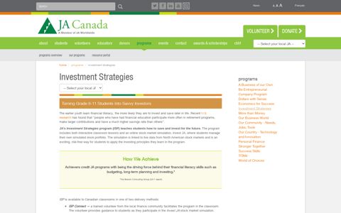 Investment Strategies | JA Canada