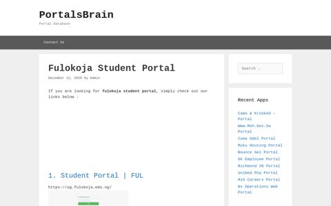 Fulokoja Student - Student Portal | Ful