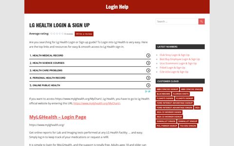 Lg Health Login & sign in guide, easy process to login into