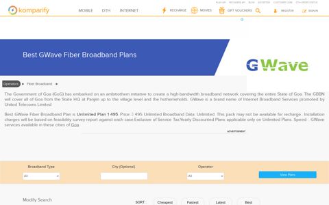Best GWave Fiber Broadband Plans - Komparify.com