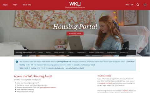 Housing Portal | Western Kentucky University