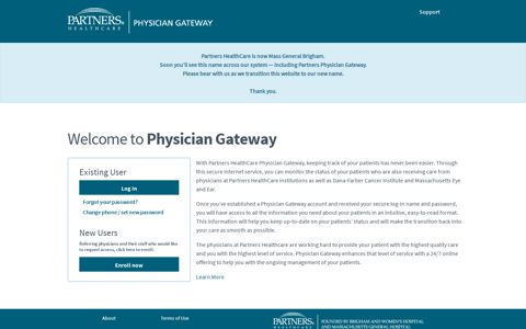 Partners HealthCare Physician Gateway