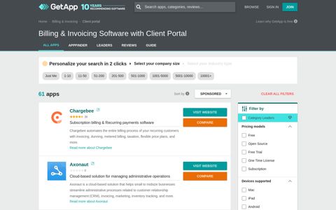 Billing & Invoicing Software with Client Portal | GetApp®