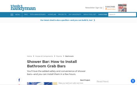 Shower Bar: How to Install Bathroom Grab Bars (DIY) | Family ...