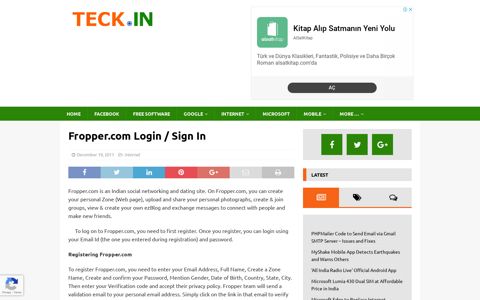 Fropper.com Login / Sign In - TECK.IN