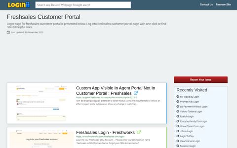 Freshsales Customer Portal - Loginii.com