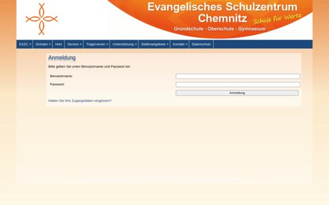 Bitte anmelden - Evangelisches Schulzentrum Chemnitz