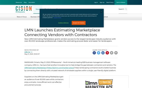 LMN Launches Estimating Marketplace Connecting Vendors ...