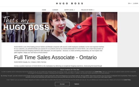 Full Time Sales Associate - Ontario - Jobs at HUGO BOSS