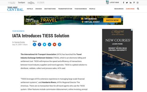 IATA Introduces TIESS Solution | Travel Agent Central