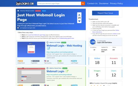 Just Host Webmail Login Page - Logins-DB
