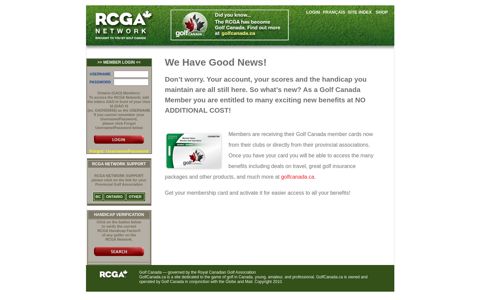 RCGA NETWORK: Linking Canada's Golf Community